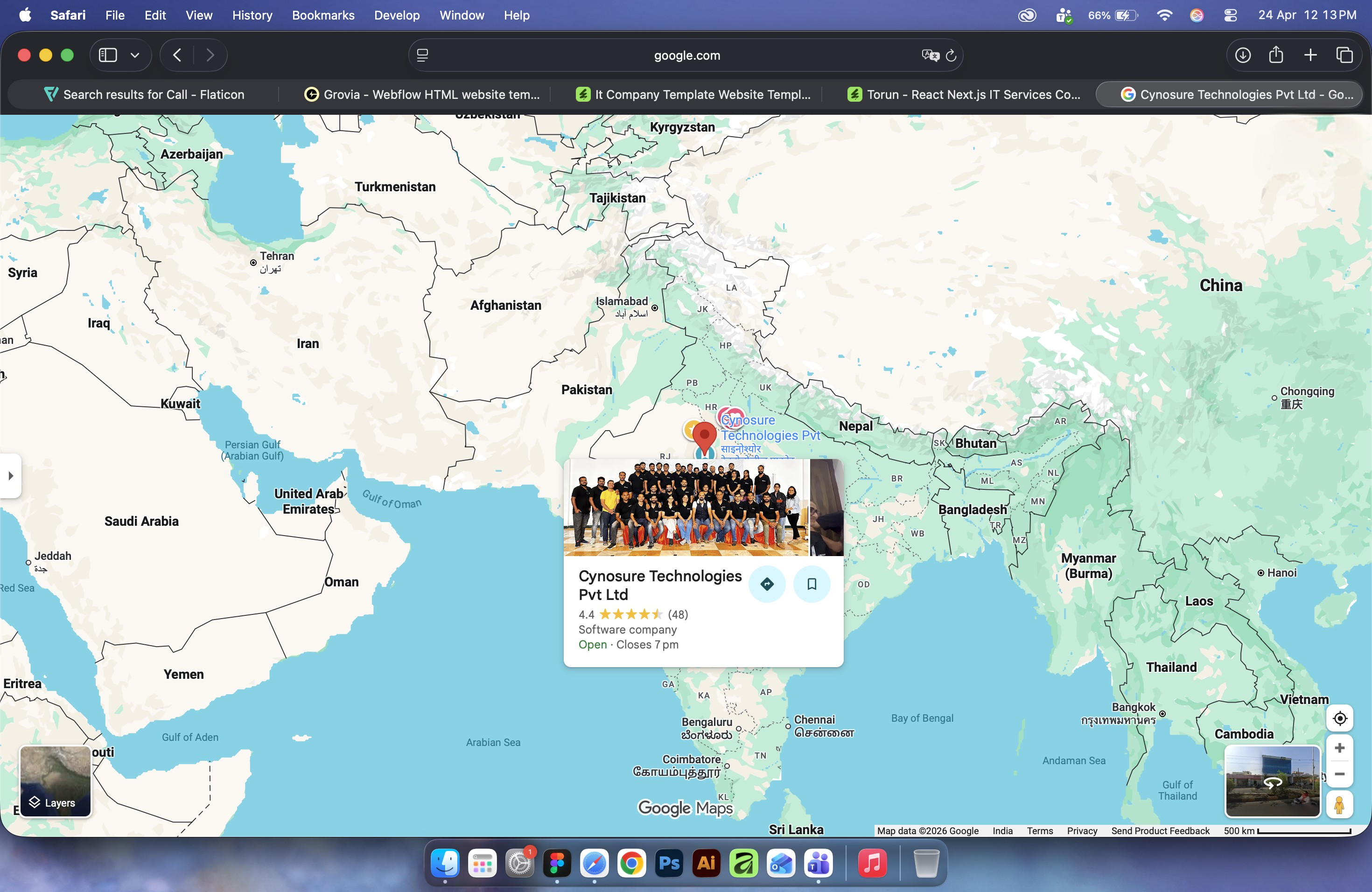 Map showing the Timelabs Jaipur office location