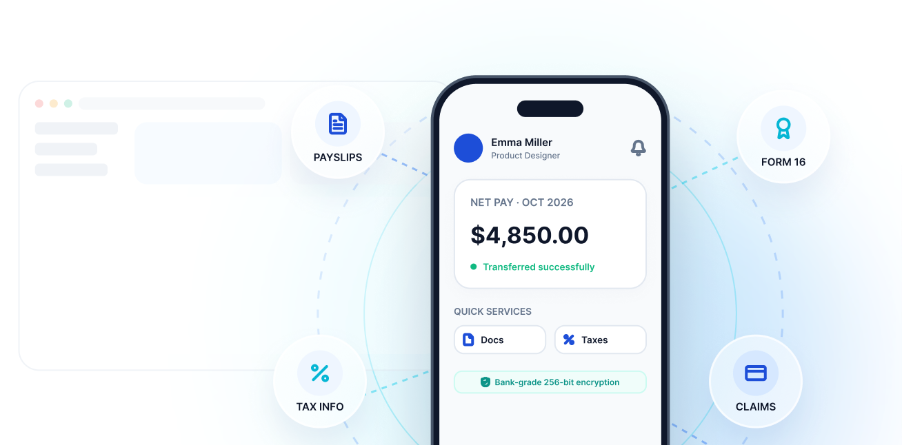Mobile payslip and quick services preview