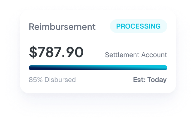 Reimbursement settlement progress