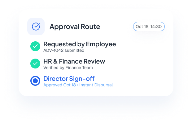 Multi-step approval route
