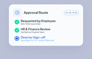 Expense approval route status