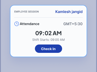 Employee attendance check-in status