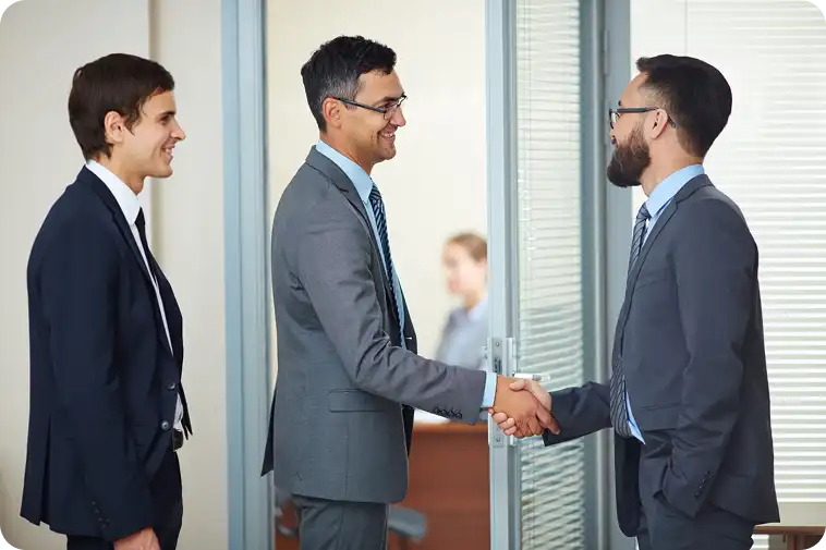 Timelabs team discussing a partnership